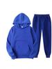 European Size Men's Fleece-Lined Hooded Sweatshirt & Pants Set - Casual Solid Color Two-Piece