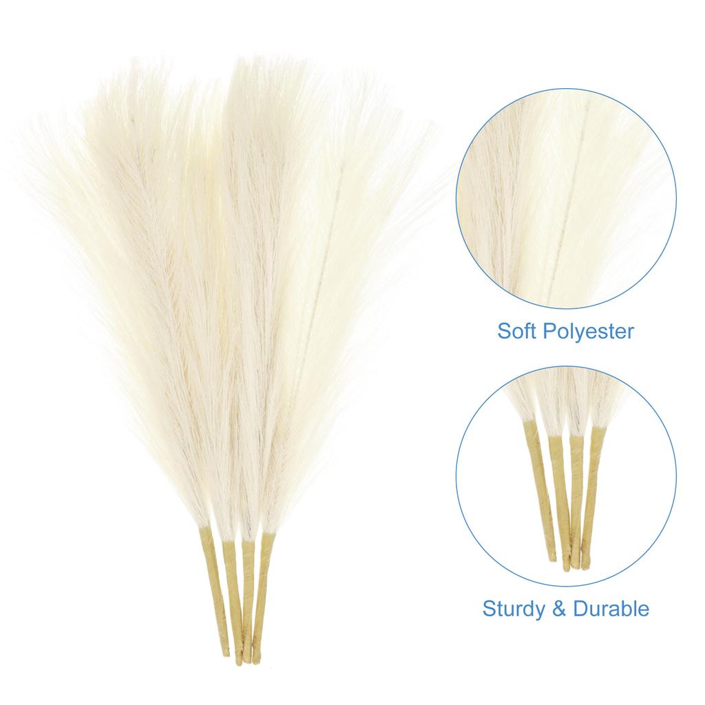 4 Stück 45cm Künstliches Pampasgras Fake Pflanze Schilf Falsches Pampasgras DIY Strauß für Hochzeit Party Haus Wohnzimmer Dekoration