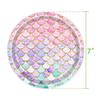 Mermaid-Themed Birthday Party Decorations: Fish-Scale Tableware Set, Disposable Paper Plates, Paper Cups, and Tablecloths