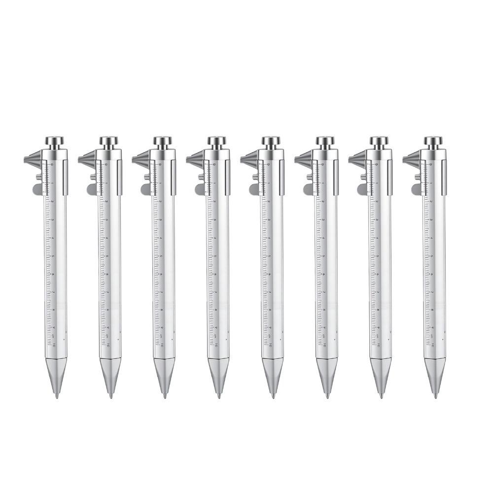 8pcs 0-100mm Range Measuring Roller Pen 0.05mm Accuracy Multifunction Caliper Pen For Drafting Work