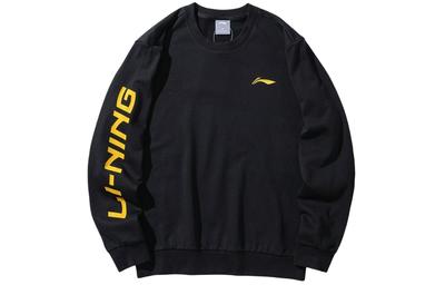 Li Ning Sweatshirts Unisex Black Crew Neck Moderate Regular AWDS415-1