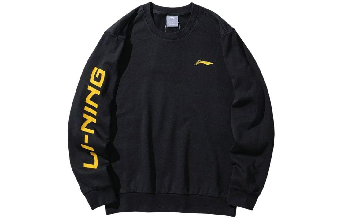 Свитшоты Li Ning Унисекс Черный Круглый вырез Умеренный Обычный AWDS415-1 S