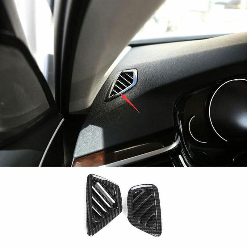 For BMW 5 Series 2018- ABS Carbon Fiber Dashboard Side Vent Overlay Cover