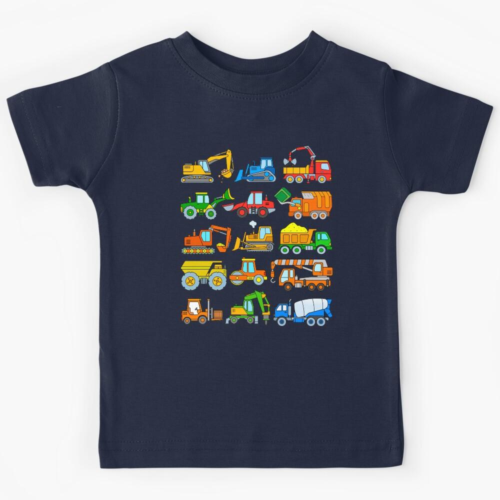 Construction Vehicles Construction Machinery Excavator Trucks Kids T-Shirt 140