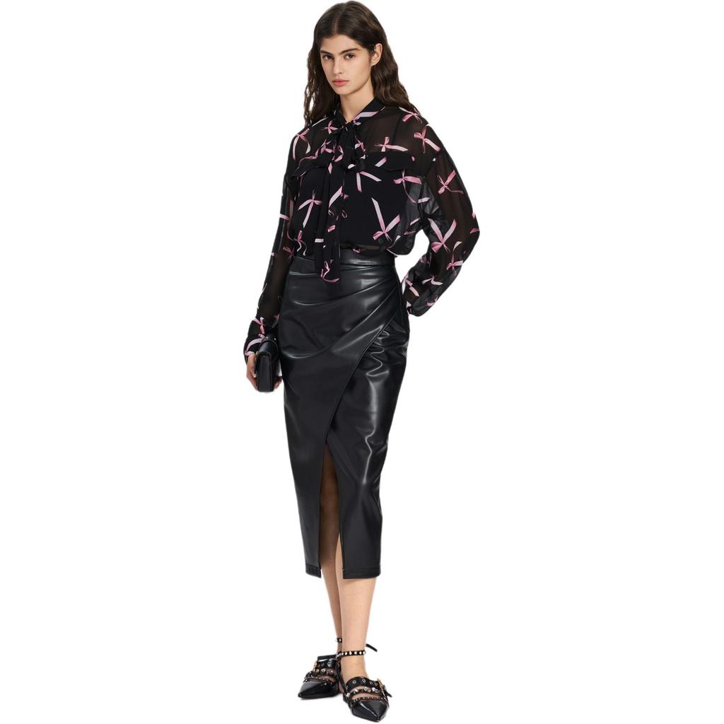 PINKO Lightweight Long Sleeve Shirt With Bow Print Women tops Pink PEAF261226011