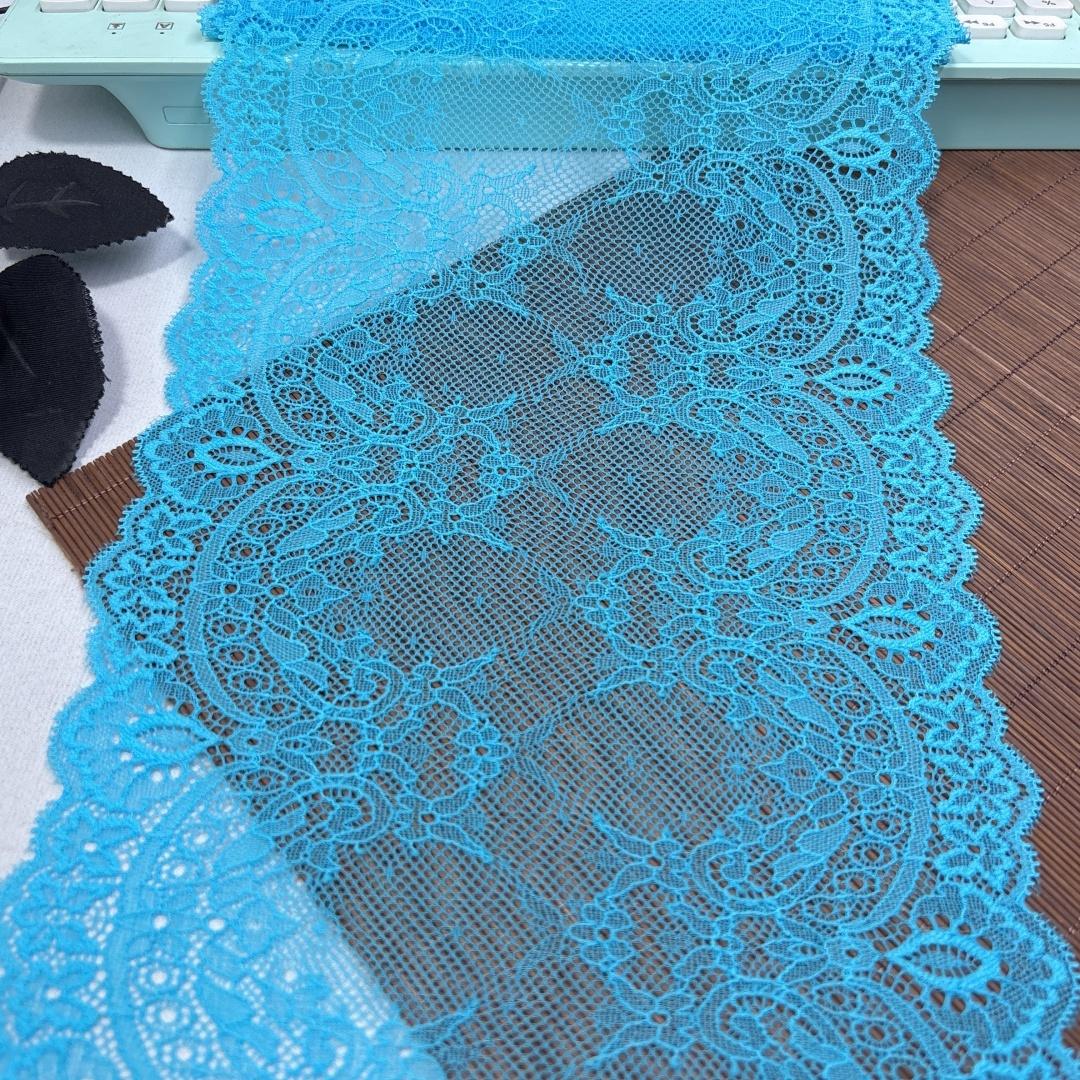 

21.5 wide Elastic Lace, Stretch Spandex Sewing Lace Fabric for Lingerie, Bra, Underwear, Garment, Crafting 1 meter x 21.5 cm