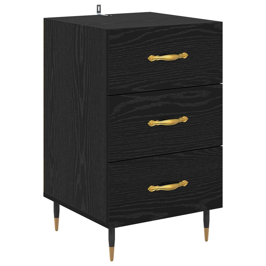 Nightstand Black Oak Effect 40 x 40 x 66 cm Particleboard