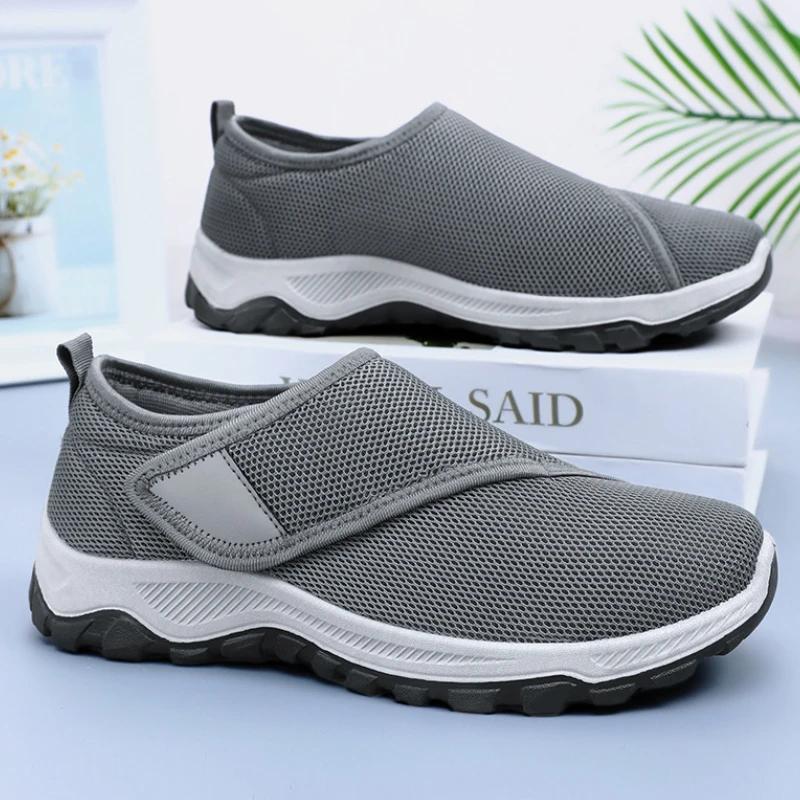 Men's Shoes Classic Breathable Canvas Shoes Soft Sole Comfortable Wide Feet Shoe Diabetic Walking Shoes Anti-slip Casual Sneaker