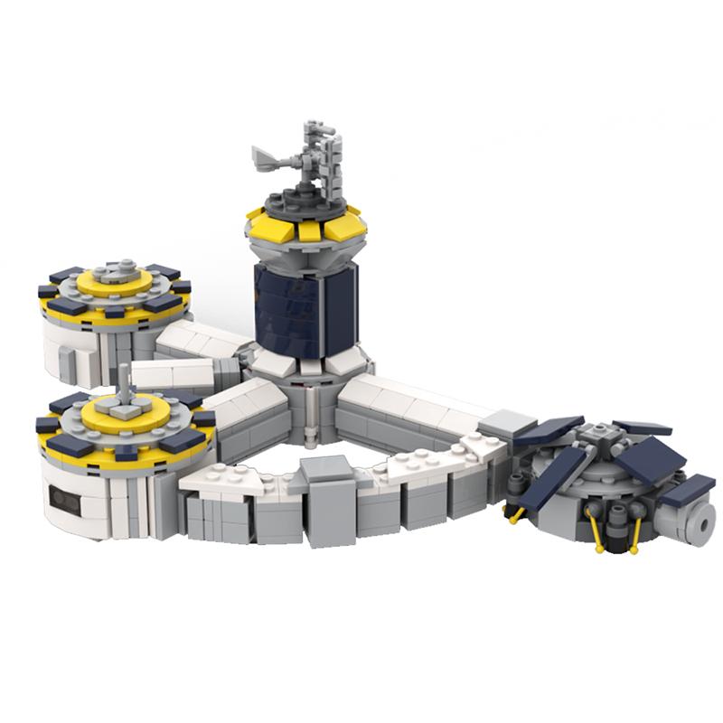 Non-Toxic Moc Lunar Base Model Ornament Particle Assembly Building Blocks Moc Puzzle Children'S Toys