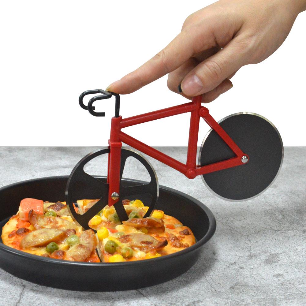 In-Stock Bicycle-Shaped Stainless Steel Double Wheel Pizza Cutter