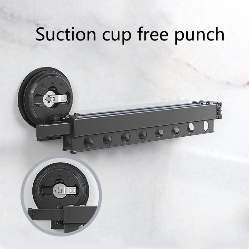 Wall Mounted Clothes Drying Rack Laundry Drying Rack for Laundry Space Saver Clothes Rack Retractable Dryer Racks Black