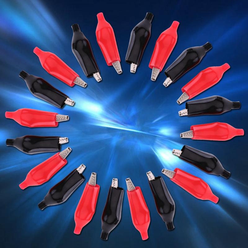 20 st 45 mm metallklämma elektrisk klämma för testning av sondmätare svart och röd