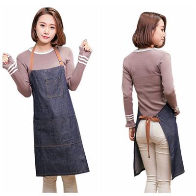 Damen Schmutzabweisende Schürzen Unisex Uniform Denim Cowboy Einfache Kochschürzen für die Küche Herren