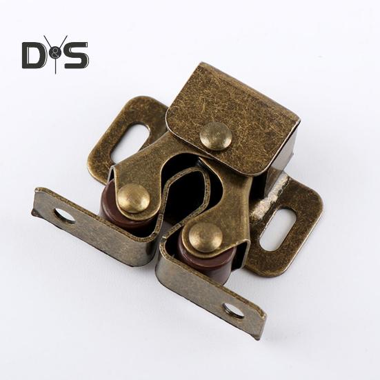 1 Set Cabinet Door Lock Built-in Spring Rustproof Electroplated Adjustable Easy Installation Multipurpose Iron Cabinet Latch Cupboard Door Lock