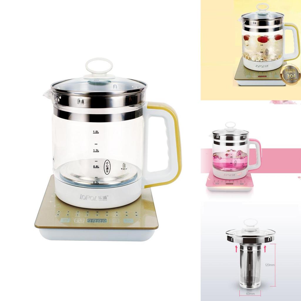 Luxusní plně automatický zdravotní hrnec s tlustým sklem a multifunkční elektrická konvice