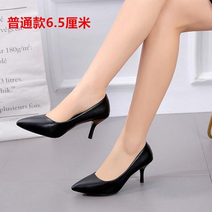 2025 Spring and Autumn New Professional Small High Heels Women's Pointed Thin Heels Sexy Work Shoes Women's Black Not Tired Feet Single Shoes