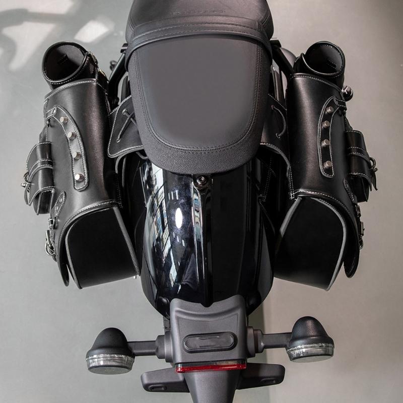 1 Pair Retro Punk Style Saddlebag Motorcycle Tool Bag Waterproof Travel Luggage Storage Bag Motorbike Over Saddlebag