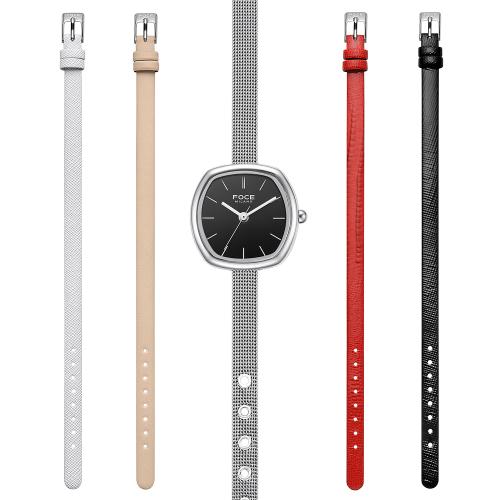 

[FOCE LADY] FOCE LADY Women s Mesh & Leather Band Watch 5-Piece Set FM2015BK-SET FM2015BK-SET