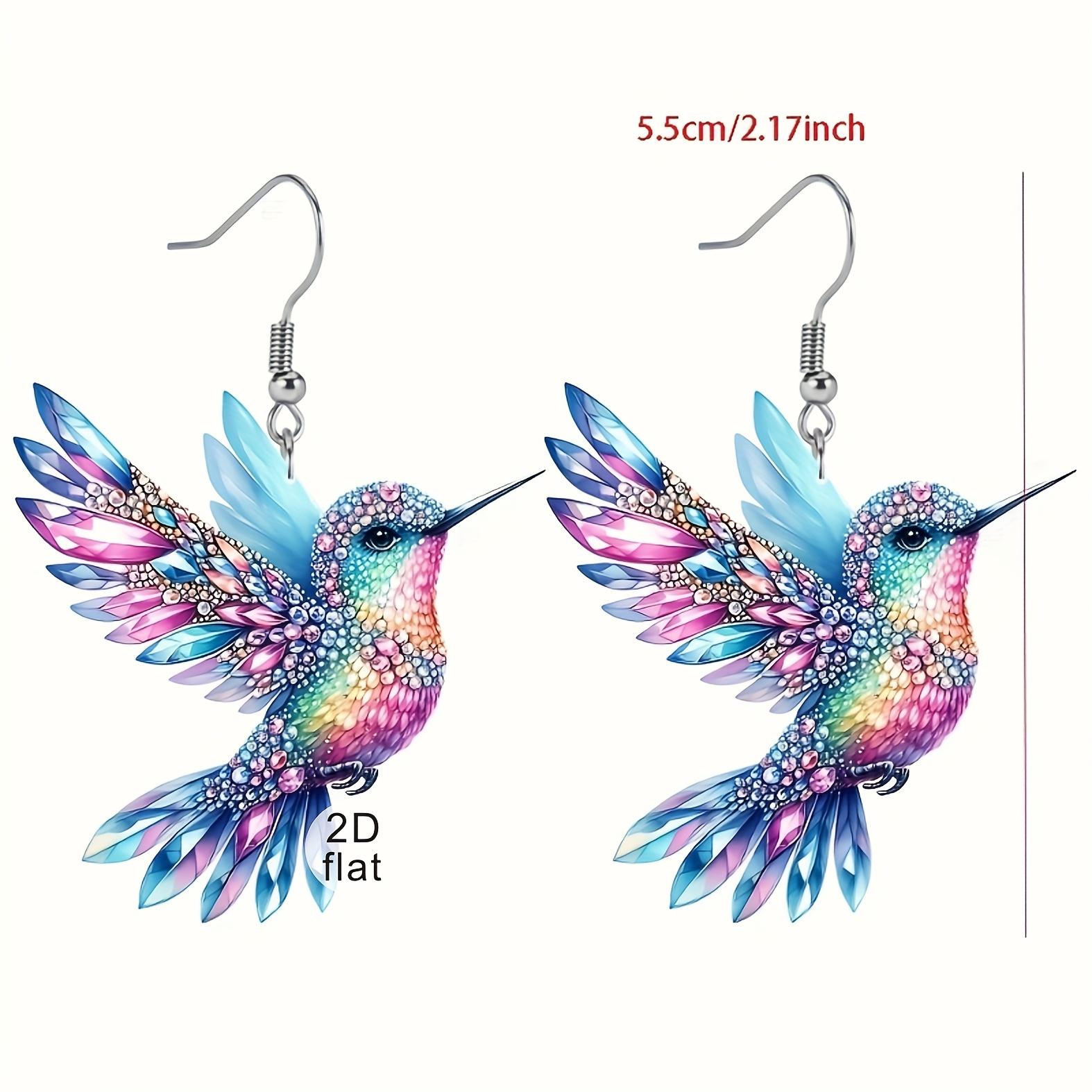 

Очаровательные серьги-колибри - акриловая подвеска, подходит для повседневной носки и вечеринок, элегантный милый дизайн, креативный подарок без перьев на весенний праздник