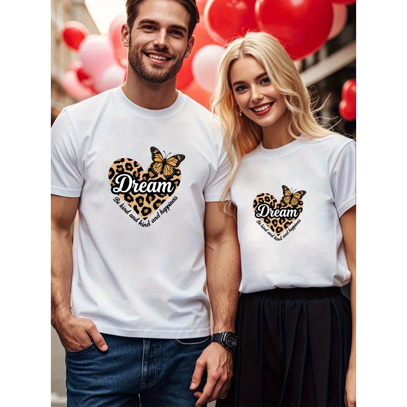 1PCS Valentine s Day Couple Casual Short Sleeve T-shirt Lightweight Summer Top S