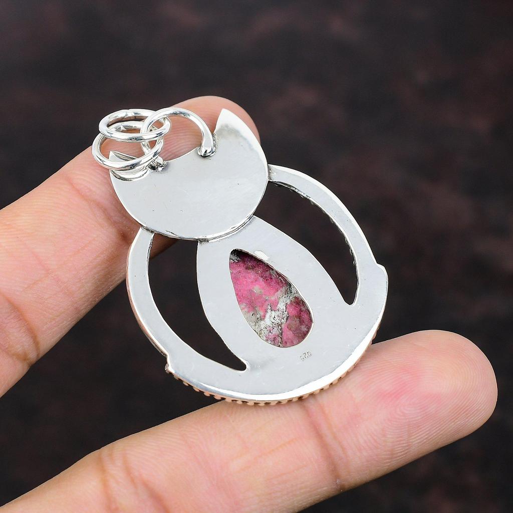 Thulite Pendant 925 Sterling Silver Pendant Top Quality Gemstone Jewelry Handmade Elegant Pendant Gift For Her Ethnic Pendant Silver Jewelry