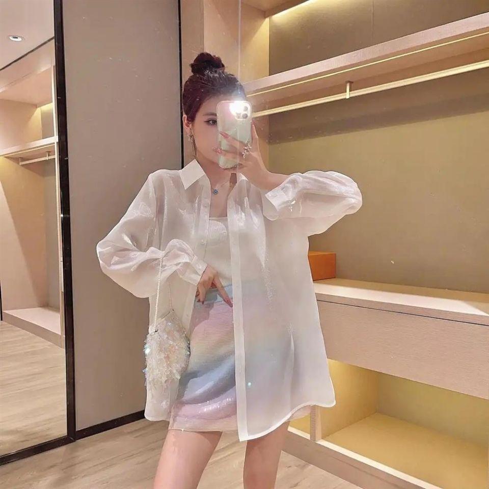 Summer Long Sleeved Shirt Women's Flowing Gauze Face Youthful and Stylish POLO Shirt Sun Protection Shirt Women's Top