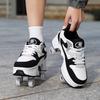 Kinder Rollschuh-Sneaker mit Doppelrollen für Jungen / Mädchen Verformbare Schuhe Rollschuhschuhe