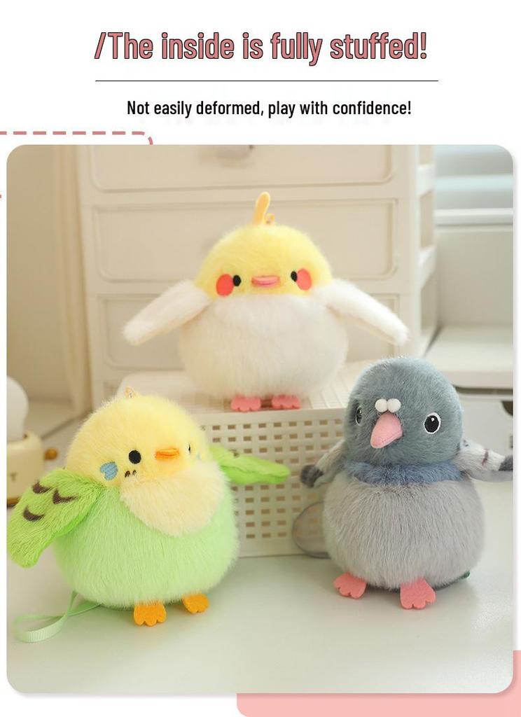 Cute Little Bird Sloth Mouse Plush Toy - Parrot Dinosaur Animal Bag Pendant Doll