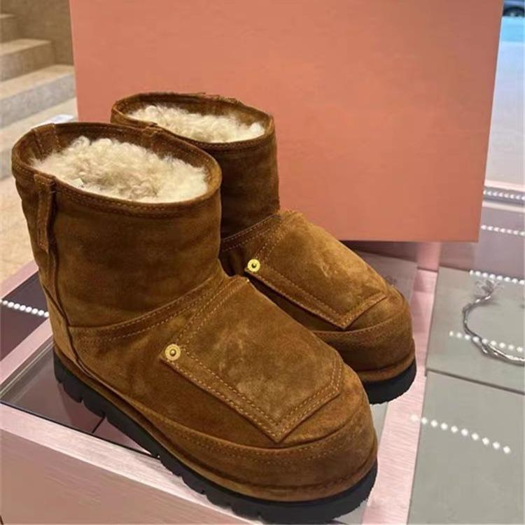 

Fur integrated big head thick-soled snow boots women s new retro velvet warm short boots cotton shoes 40 джинсовый синий