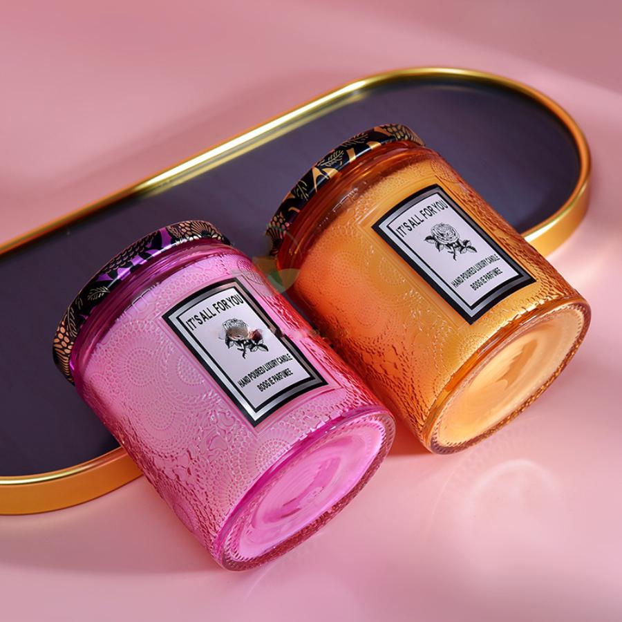 1pc Large Glass Jar Aromatherapy Scented Candles Soy Wax Smokeless Candles Are Suitable for Weddings and Holiday Party Decoratio