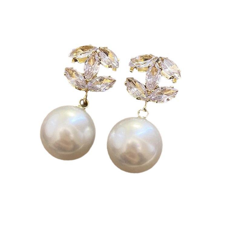 Women's Luxury Pearl Zircon French Dangle Earrings - 2025 High-End Fashion Studs