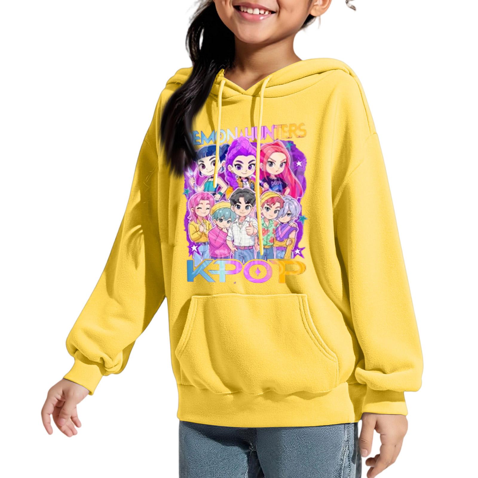

Толстовки для девочек, модные графические, в стиле преппи, с капюшоном 170 жёлтый