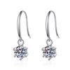 Simple Zircon Fashion Drop Earrings Six Claw Hoops Versatile Commute Elegant