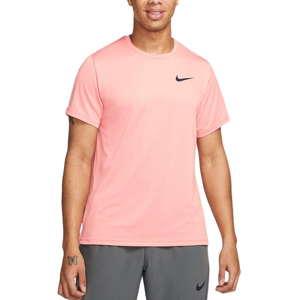 Nike Pro Dri-FIT Solid Color Casual Sports Quick-Dry Crew Neck Short Sleeve T-Shirt Men Tops Pink CZ1182-827