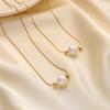 Stainless Steel Imitation Pearl Pendant Necklace For Women Niche All-Match Jewelry Accessory