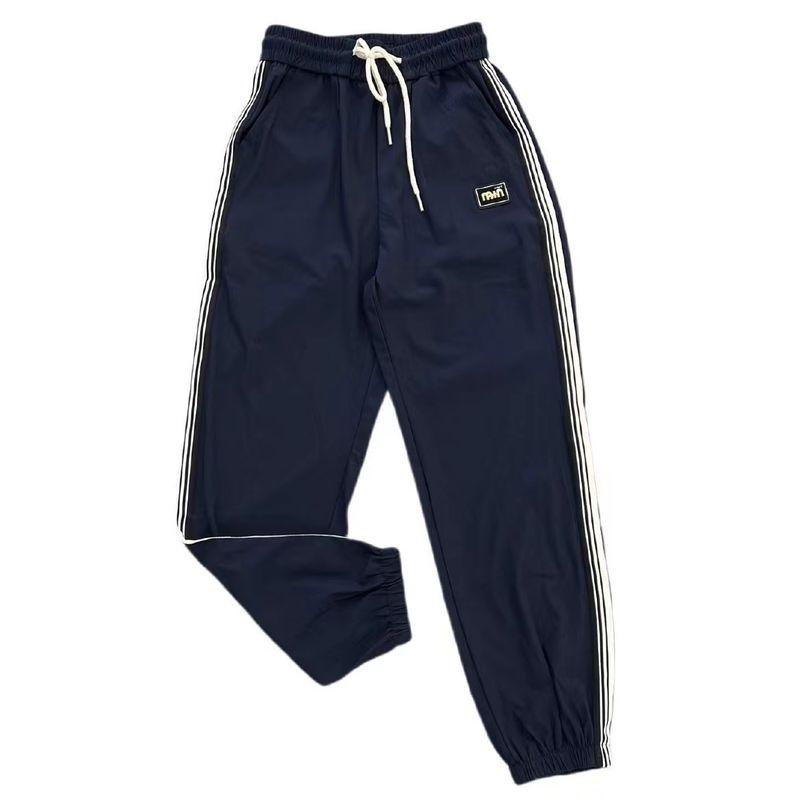 

Thin Milk Silk Quick-Drying Jogger Pants Cropped Casual Pants Navy XL