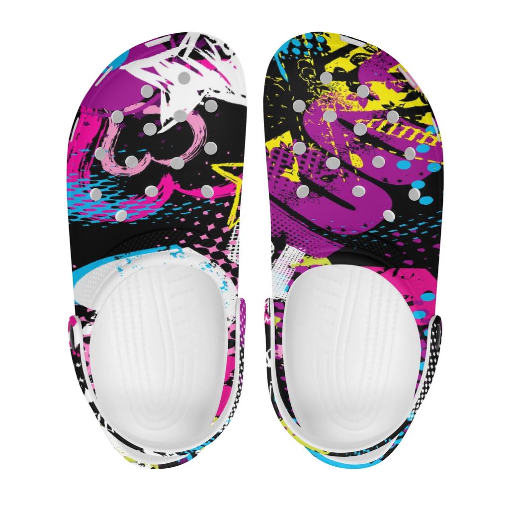 Printed EVA Clogs Unisex Breathable Lightweight Slip On Garden Beach Pool Bathroom Home Casual Summer Shoes Summer Daily Wear