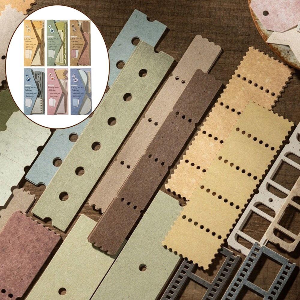 30Pcs Vintage Texture Vintage Label Scrapbook Material Hallowed Out Memo Pad DIY Scrapbooking