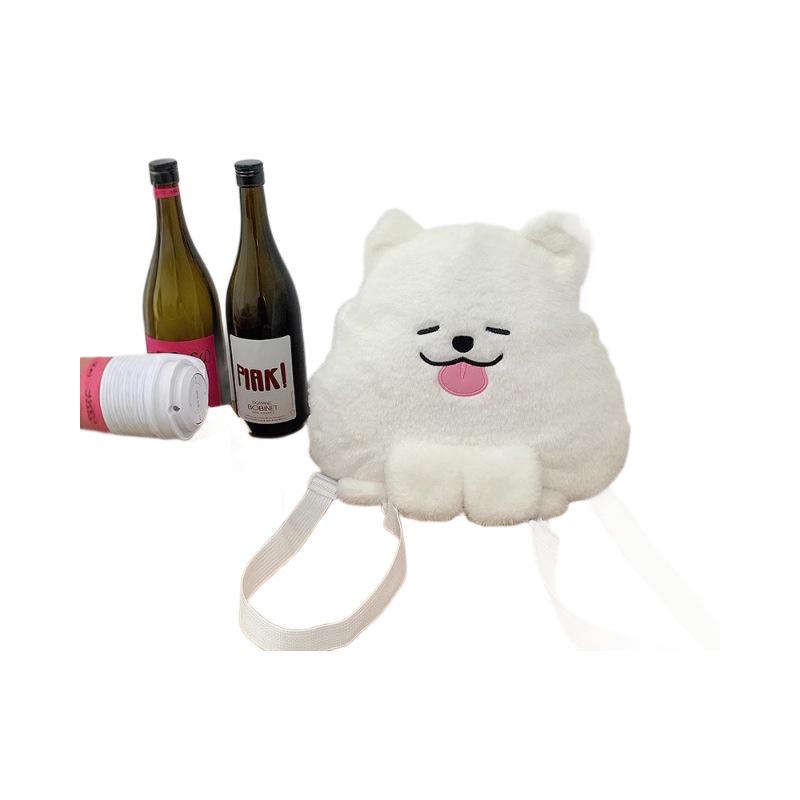 Xuanxuan's Samoyed Plush Backpack: Large Capacity, Cute and Sweet White Pillow Doll Design