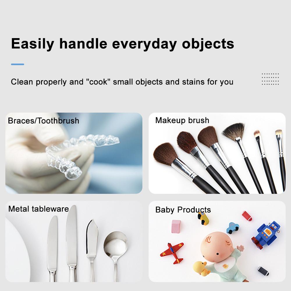 Aparat de curățat cu ultrasunete, portabil, profesional, cu vibrații de înaltă frecvență, bijuterii, ochelari de vedere, ceasuri, mașină de curățat 360 de grade