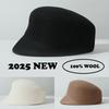 Autumn  Winter French Retro Top Fedora Hat Foreign Short Brim Wool Beret Cap Retro Dome Woolen Equestrian Hat Hard Form