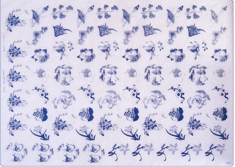 1 Sheet  Pottery Ceramic Clay Transfer Paper Underglaze Flower Paper High Temperature Jingdezhen Traditional Decal Coloring Tool