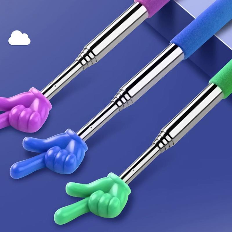 Retractable Teacher Pointer Finger Design Stainlesssteel Telescopic School Teaching Pointer Stick Teacher Supplies For Classroom