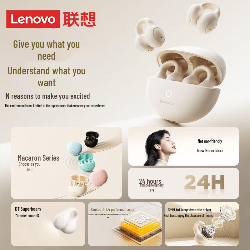 Lenovo LP25 Ear Clip Sports Bluetooth Headset