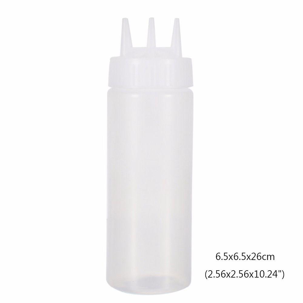 Oil 3 Holes Vinegar Sauce Kitchen Storage Mustard Squeeze Bottle Jar Kitchen Accessories Dispenser