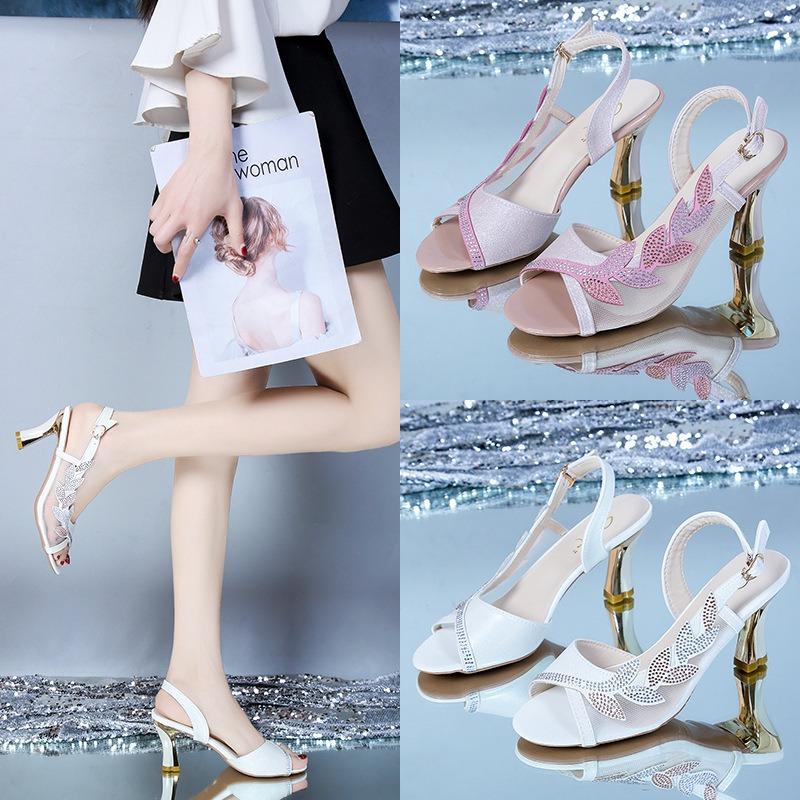 New High-heeled Women's Sequined Sandals with Elegant Style