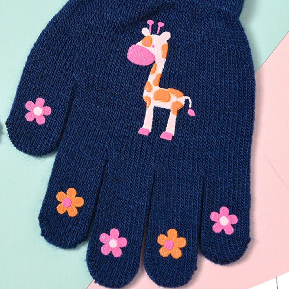 Thicken Warm Mittens Windproof Writing Gloves Cartoon Children Knitted Gloves  For Boys/Girls