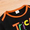 Baby Romper Pants And Hat Three Piece Set Letter Pumpkin Print Baby Halloween Costume Set
