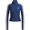 Originals Striped Stand Collar Zipper Long Sleeve Slim Jacket Women Jackets Midnight-Blue JD5023