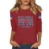 Women's Casual Fashionable Sexy Comfortable Neck Three-Quarter Sleeve Top